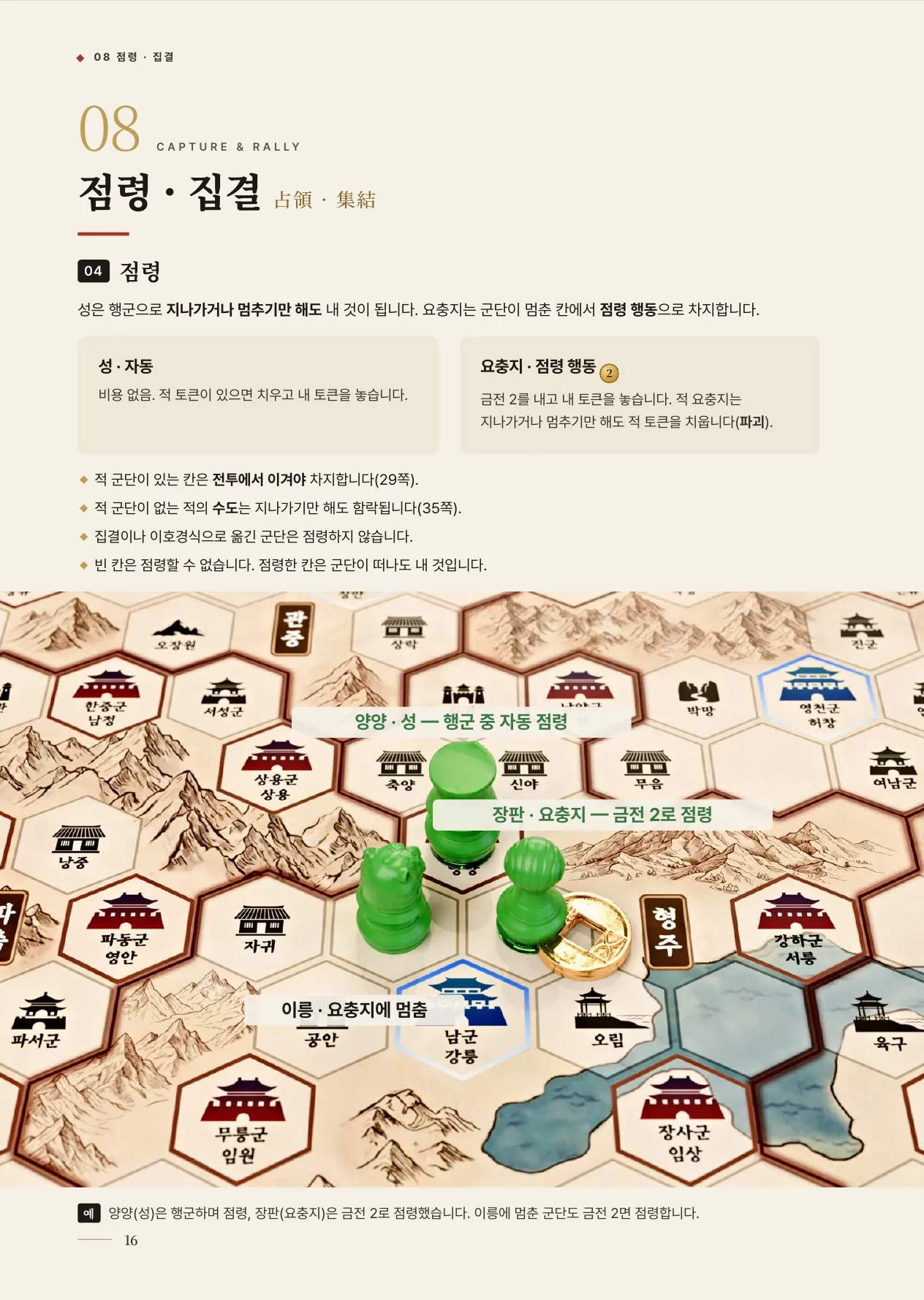 공식 규칙서 16쪽 · 08 점령 · 집결